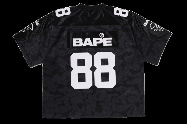 SOLID CAMO MULTI LOGO RELAXED FIT FOOTBALL JERSEY